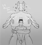  &lt;3 absurd_res animal_humanoid antennae_(anatomy) anthro areola arthropod arthropod_humanoid big_breasts breast_grab breasts curvy_figure digital_drawing_(artwork) digital_media_(artwork) drydude duo embrace english_text female greyscale hand_on_breast hi_res hug huge_breasts human humanoid imminent_sex insect insect_humanoid interspecies larger_female male male/female mammal mantis mantis_humanoid monochrome multi_limb muscular muscular_female nervous nervous_smile nipples not_furry nude pressing_breasts_together shaded simple_background size_difference smaller_male smile smothering text thick_thighs voluptuous wide_hips 