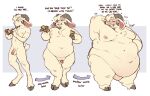  &lt;3 anthro balls bodily_fluids bovid breath caprine circumcised eating english_text flaccid genitals goat hi_res humanoid_genitalia humanoid_penis kyrosh male mammal nipples obese overweight overweight_male panting penis red_face sound_effects standing sweat text weight_gain 