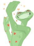  &lt;3 absurd_res ambiguous_gender amphibian anthro brown_eyes bust_portrait corzh77 frog green_body green_sclera green_skin green_teeth grin hi_res looking_at_viewer nude portrait simple_background smile solo unsigned white_background 
