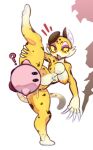  absurd_res ahegao anthro beady_eyes big_breasts black_eyes blush bodily_fluids breasts brown_body brown_eyes brown_fur cheek_tuft clawroline claws cunnilingus dipstick_limbs dipstick_tail duo ear_tuft eyelashes eyeshadow facial_tuft featureless_breasts felid female fur hi_res kirby kirby_(series) kirby_and_the_forgotten_land leopard looking_pleasured makeup male mammal markings nintendo on_one_leg oral p4kamomo pantherine pink_body pink_tongue purple_eyeshadow question_mark questionable_consent raised_leg saliva sex sharp_claws simple_background small_waist spots spotted_body spotted_fur standing tail_markings tears thick_thighs tongue tongue_out tuft vaginal video_games waddling_head white_background white_body white_fur wide_hips yellow_body yellow_fur yellow_sclera 
