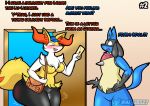  after_sex al_gx anthro apartment big_butt blue_body bodily_fluids braixen breasts butt canid canine casual_nudity clothed clothing cum cum_in_pussy cum_inside delivery_(commerce) dialogue duo female fox fur generation_4_pokemon generation_6_pokemon genital_fluids hi_res letter lucario mail male mammal medium_breasts nintendo pokemon pokemon_(species) postal_delivery red_body red_fur scarf text video_games yellow_body yellow_fur 