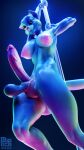  absurd_res bare blue_body blue_eyes blue_fur cartoon_network dancing domestic_cat felid feline felis fur genitals hi_res intersex mammal nicole_watterson nude penis picti pole pole_dancing solo tagme the_amazing_world_of_gumball 