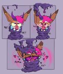  &lt;3 &lt;3_eyes absurd_res anthro antlers astrodrak blush dyed-hair ear_piercing forced forced_transformation goo_transformation hi_res horn hypno_goo hypnosis jackalope lagomorph looking_pleasured male mammal mind_control moan nervous piercing punk punk_hair scared slime slime_on_face solo transformation 