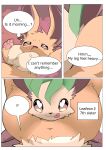  &lt;3 &lt;3_eyes big_ears brown_body brown_ears brown_eyes brown_fur canid canine duo eevee eeveelution female feral fur generation_1_pokemon generation_4_pokemon green_body green_fur hi_res leafeon male male/female mammal navel nintendo okazu open_mouth pawpads pink_pawpads pokemon pokemon_(species) small_nose smile spread_legs spreading tired tongue tongue_out video_games 