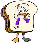  anatid anseriform anthro avian bird clothing costume della_duck duck female food food_costume jelly_(food) jelly_costume kigtoons peanut_butter peanut_butter_and_jelly_sandwich peanut_butter_and_jelly_sandwich_costume peanut_butter_costume sandwich_(food) sandwich_costume solo vixdojofox 