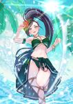  1girl absurdres black_hair dragon_quest dragon_quest_xi high_ponytail highres johny55 martina_(dq11) revealing_swimsuit_(dq) 