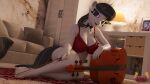  3d_(artwork) absurd_res anthro anthrofied bow_(stringed_instrument) bow_tie bowed_string_instrument bra breasts brown_hair cello cleavage clothed clothing cutie_mark digital_media_(artwork) earth_pony equid equine feet friendship_is_magic hair hasbro hi_res horse humanoid_feet looking_at_viewer loveslove mammal musical_instrument my_little_pony octavia_(mlp) pony purple_eyes string_instrument underwear 