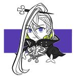  1girl fate/grand_order fate_(series) huyan_zhuo_(fate) partially_colored portrait purple_eyes smile solo tulip_c12345 