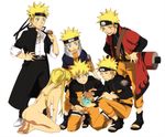  5boys alternate_costume amphibian_eyes bad_id bad_pixiv_id barefoot blonde_hair blue_eyes forehead_protector genderswap genderswap_(mtf) jewelry long_hair multiple_boys multiple_persona naruko naruto naruto_(series) naruto_shippuuden necklace nude rasengan sandals scroll sennin_mode twintails uzumaki_naruto uzumaki_naruto_zipper yellow_eyes zipper 