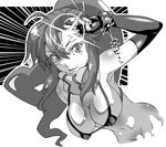  bikini_top fingerless_gloves gloves greyscale long_hair md5_mismatch monochrome navel ponytail solo tengen_toppa_gurren_lagann wankoro_mochi yoko_littner 