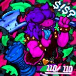  anthro axe chess_piece cycadaacolyte deltarune female hi_res holding_object holding_weapon melee_weapon monster pixelated psychedelic solo susie_(deltarune) undertale_(series) video_games weapon 