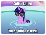  badumsquish equid equine eyewear female friendship_is_magic hasbro hi_res horn image_macro mammal meme my_little_pony partially_submerged sunglasses text twilight_sparkle_(mlp) water winged_unicorn wings 