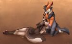  anthro blanford&#039;s_fox canid canine dick_(erexis) duo female fox from_front_position genitals grey_fox hi_res kneeling leash leash_and_collar leash_pull leashed_female lying male male/female mammal on_bottom on_side on_top oral pawpads paws penis petplay roleplay sex sucking titallulah titania_(titallulah) urocyon 