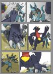 anthro cruelty duo feet fight foot_fetish footprint garchomp generation_4_pokemon hi_res hypocrite_(artist) inside kick lucario male male/male nintendo paws pokemon pokemon_(species) running stepped_on stomped stomping teeth_showing teeth_visible video_games 