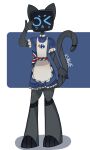  2022 absurd_res apron bellabot clothing domestic_cat felid feline felis grey_body hi_res ksawwie maid_uniform male mammal screen screen_face signature solo standing uniform 