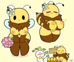  2022 :3 ambiguous_gender antennae_(anatomy) anthro areola arthropod arthropod_abdomen bee big_breasts blush bodily_fluids breast_fondling breast_play breasts brown_body brown_fur duo eyes_closed female flower flower_accessory flower_on_head fondling fur hand_on_breast hi_res holding_breast holding_object human hymenopteran insect insect_wings jar lactating lactating_honey mammal mane money nipples outline plant self_fondle sign signature simple_background simple_eyes stinger striped_abdomen stripes text tonytoran unusual_bodily_fluids white_body white_outline wings yellow_background yellow_body yellow_fur 