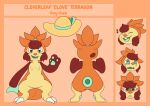  2022 2_toes absurd_res ambiguous_gender angry anthro bodily_fluids brown_body brown_fur brown_hair buckteeth carapace character_name chespin claws cloverleaf_tarragon crying dipstick_tail expression_sheet feet front_view fur generation_6_pokemon green_eyes hair hi_res markings model_sheet nintendo nonbinary_(lore) open_mouth orange_background orange_body pawpads pokemon pokemon_(species) ponytail pronouns rear_view screamoshaymin simple_background solo sun_hat tail_markings tan_body tan_fur tears teeth toe_claws toes video_games 