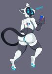  2022 absurd_res anthro bellabot beverage_can bodily_fluids breasts butt carrefour cheek_tuft crlnsfw cum cum_in_pussy cum_inside domestic_cat facial_tuft felid feline felis female genital_fluids genitals grey_body hi_res holding_object kerfus logo looking_at_viewer looking_back looking_back_at_viewer mammal pawpads pussy rear_view red_bull screen screen_face solo tuft white_body 