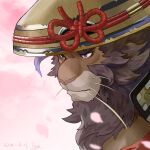  anthro brown_body brown_fur clothing felid fur hat headgear headwear hi_res lifewonders lion live-a-hero male mammal mane pantherine purple_eyes samurai solo straw_hat toshu trucky73 video_games warrior 