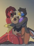  2019 anthro areola arm_feathers avian balls bassy_(bassybefuddle) beak bed bedroom_eyes big_breasts big_butt big_nipples bird bird_legs black_beak blue_body blue_feathers blush blush_lines bodily_fluids breasts brown_areola brown_body brown_eyes brown_feathers brown_hair butt cheek_tuft chest_tuft circumcised clenched_teeth clothed clothing countershade_torso countershading crossgender cum cum_on_bed cum_on_leg curvy_figure duo ejaculation erect_nipples erection eyebrows eyelashes facial_tuft feathers female furniture genital_fluids genitals gradient_background hair hands_behind_back head_tuft hi_res humanoid_genitalia humanoid_penis jay_(sammfeatblueheart) knee_tuft kneeling leg_tuft male male/female medium_hair multicolored_body narrowed_eyes navel neck_tuft nipples nude on_bed open_beak open_mouth orange_body orange_feathers orgasm partially_clothed penis pubes purple_body purple_feathers red_body red_feathers sammfeatblueheart seductive signature simple_background smile sweat sweatdrop tail_feathers tan_body tan_feathers teeth thick_thighs tongue trogon trogonid tuft two-tone_body undressing undressing_another undressing_partner voluptuous white_body white_feathers winged_arms wings yellow_background yellow_beak yellow_clothing 
