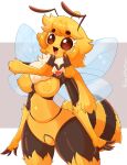  &lt;3 4_arms absurd_res antennae_(anatomy) anthro arthropod arthropod_abdomen bee breasts cute_expression female fluffy gesture hand_heart hi_res hymenopteran insect insect_wings jasminthemanticore multi_arm multi_limb non-mammal_breasts open_mouth open_smile smile solo wings 