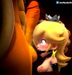  3d blonde_hair blue_eyes blue_suit bowser breasts formal from_behind highres huge_penis non-web_source penis rosalina suit 