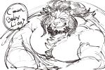  abs anthro arsalan biceps blush body_hair chest_hair exe_exem felid lifewonders lion male mammal mane muscular muscular_anthro muscular_male pantherine pecs sketch solo tokyo_afterschool_summoners video_games 