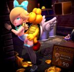  3d bdsm blonde_hair blue_eyes bondage bound bowser breasts coin from_behind gold_coin high_heels kooper mario_(series) non-web_source onmodel3d open_mouth prostitution rosalina scaredy_rat sex taxi wendy_o._koopa 