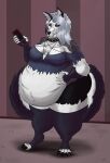  anthro belly belly_expansion big_butt bloated breasts butt expansion female helluva_boss hi_res loona_(helluva_boss) obese osiol overweight solo 