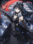  1girl alternate_costume breasts cleavage cloak cosplay death_(entity) fgsketch grim_reaper grim_reaper_(cosplay) halloween head_wings highres holding holding_scythe melia_antiqua scythe solo weapon xenoblade_chronicles_(series) xenoblade_chronicles_1 