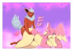  absurd_res audino border breasts duo eeveelution female flareon generation_1_pokemon generation_5_pokemon hi_res male male/female nintendo pokemon pokemon_(species) remi_(goopyarts) sex slightly_chubby vaginal video_games white_border 