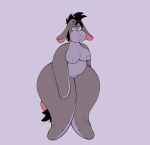  animate_inanimate anthro areola asinus big_breasts black_hair bottom_heavy breasts disney donkey eeyore equid equine featureless_feet featureless_hands female fur gluestudd grey_areola grey_body grey_eyes grey_fur grey_nipples hair hi_res living_plushie mammal nipples nude plushie purple_background simple_background slightly_chubby solo thick_thighs wide_hips winnie_the_pooh_(franchise) 