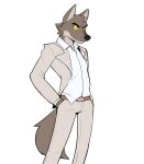  anthro canid canine canis clothing dreamworks hi_res jrjresq male mammal mr._wolf_(the_bad_guys) pose smile smirk solo suit the_bad_guys wolf 