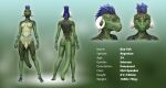  absurd_res argonian bethesda_softworks blue_body blue_feathers bodypaint breasts daz3d english_text feathers foreskin genitals green_body green_scales gynomorph hi_res horn humanoid intersex k3ta keetah model_sheet nipples penis scales scalie solo text the_elder_scrolls video_games 