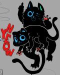  ambiguous_gender black_body black_fur black_tail blue_eyes carrefour claws domestic_cat felid feline felis feral feralized fur hi_res kerfus kimcuongnguyen looking_at_viewer mammal open_mouth pawpads paws solo whiskers 