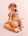  absurd_res anthro artiodactyl big_butt bovid bovine bra breasts butt cattle chubby_male clothing enticing feet female hi_res ichinoseura kneeling mammal mature_female orange_body panties purple_eyes rear_view slightly_chubby smile smiling_at_viewer soles solo tail_motion tailwag turn_around underwear 