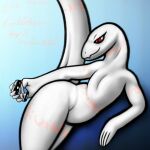  1:1 2022 5_fingers absurd_res albino anthro anus apple_inc. arm_tattoo bedroom_eyes belly_tattoo big_butt big_tail butt cellphone crusch_lulu cute_fangs dated digital_drawing_(artwork) digital_media_(artwork) eyelashes female fingers flat_chested front_view genitals gradient_background hi_res humanoid_hands iphone kinktober leg_tattoo lizard lizardman_(overlord) long_tail lying narrowed_eyes neck_tattoo nude on_side orange_tattoo overlord_(series) perineum phone pupils pussy raised_tail red_eyes reptile scalie seductive selfie shaded shadow signature simple_background slit_pupils smartphone smile snout soft_shading spe tail_dimple tail_tattoo taking_selfie tattoo thick_tail thick_thighs thigh_tattoo tribal tribal_tattoo white_anus white_body white_perineum white_pussy wide_hips 