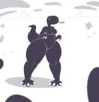  anthro big_breasts black_body black_scales bottom_heavy breasts dark_body dark_scales dialogue dinosaur dinosaur_(google_chrome) featureless_breasts featureless_crotch female gluestudd google google_chrome google_doodle hi_res navel reptile scales scalie simple_background solo text theropod thick_thighs tyrannosaurid tyrannosaurus tyrannosaurus_rex white_background white_eyes wide_hips 