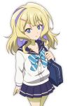  blonde_hair blue_eyes bow gyaru legs onomekaman school_uniform shadowverse solo 