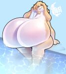  absurd_res alwaysfaceleft anthro big_breasts breasts brown_eyes canid canine canis clothing domestic_dog dripping_wet female floppy_ears fur hair hi_res holding_object huge_breasts hyper hyper_breasts looking_at_viewer mammal multicolored_body multicolored_fur nude open_mouth poolside simple_background sitting slightly_chubby solo submerged_legs swimming_pool swimwear tan_body tan_fur tan_hair teeth thick_thighs towel two_tone_body two_tone_fur water wet white_body white_fur wide_hips 