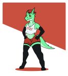  absurd_res anthro breasts clothing crop_top dungeons_and_dragons female gloves handwear hasbro hi_res horn kobold legwear lizard muscular reptile scalie shirt short short_stack strong_female thick_thighs thigh_highs tomboy topwear unknown_artist wizards_of_the_coast 