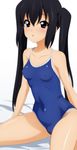  black_hair breasts brown_eyes competition_school_swimsuit covered_nipples k-on! long_hair nakano_azusa one-piece_swimsuit school_swimsuit small_breasts solo sugimura_tomokazu swimsuit twintails 