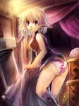  artemisia_(pixiv_fantasia) ass dressing edobox elf looking_back no_pants panties pixiv_fantasia pixiv_fantasia_2 pointy_ears purple_eyes silver_hair solo sword underwear weapon 