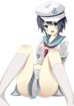  bad_id bad_pixiv_id blush breasts hat leaning_back looking_at_viewer medium_breasts murasa_minamitsu nipples open_mouth sailor sailor_hat samegami see-through simple_background sitting skirt socks solo touhou wet wet_clothes 