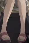  car feet from_below ground_vehicle haruyama_kazunori legs motor_vehicle nakagawa_mikaze panties sandals seikimatsu_occult_gakuin sitting solo underwear upskirt 