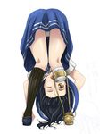  ;d amputee ass bad_id bad_pixiv_id bent_over black_hair borrowed_character chan_mage girl_with_golden_shoe hat kin_no_kutsu_gin_no_kutsu kneehighs kneepits looking_through_legs one_eye_closed open_mouth original panties pantyshot prosthesis simple_background skirt smile solo standing translated underwear upside-down white_panties yellow_eyes 