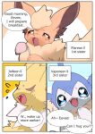  bedroom_eyes dialogue eeveelution english_text female feral first_person_view flareon flustered generation_1_pokemon group hi_res jolteon looking_at_viewer narration narrowed_eyes nintendo okazu pokemon pokemon_(species) seductive speech_bubble text translated trio vaporeon video_games watermark 