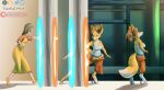  anthro breasts canid canine chell chell_(fursona) clothed clothing dress dustyerror eyewear female fox glasses hair hi_res human mammal ponytail portal_(series) solo transformation transformation_ring transformation_sequence valve video_games 