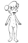  accessory biped female genitals hair hair_accessory human mammal monochrome nipples not_furry nude open_mouth pussy reddragonkan short_hair solo the_simpsons traditional_media_(artwork) 