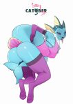  absurd_res anthro big_butt butt clothing eeveelution feliscede female generation_1_pokemon hi_res legwear looking_at_viewer looking_back looking_back_at_viewer nintendo pokemon pokemon_(species) solo thigh_highs tongue tongue_out vaporeon video_games 